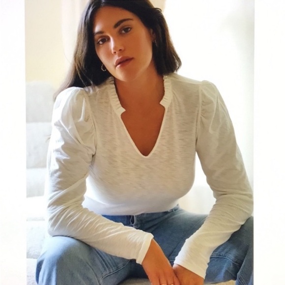 NATION LTD Tamira ElizabethanTee Off White Sz S Elevated Capsule Quiet Luxury - Picture 2 of 16